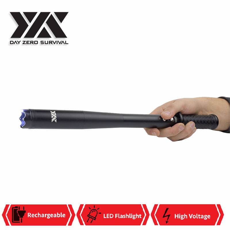DZS Tactical LED Self Defense Stun Gun Baton Rechargeable - Tophatter's Army Products & Self Defense Collectible Weapons - Tophatter Daily Deals